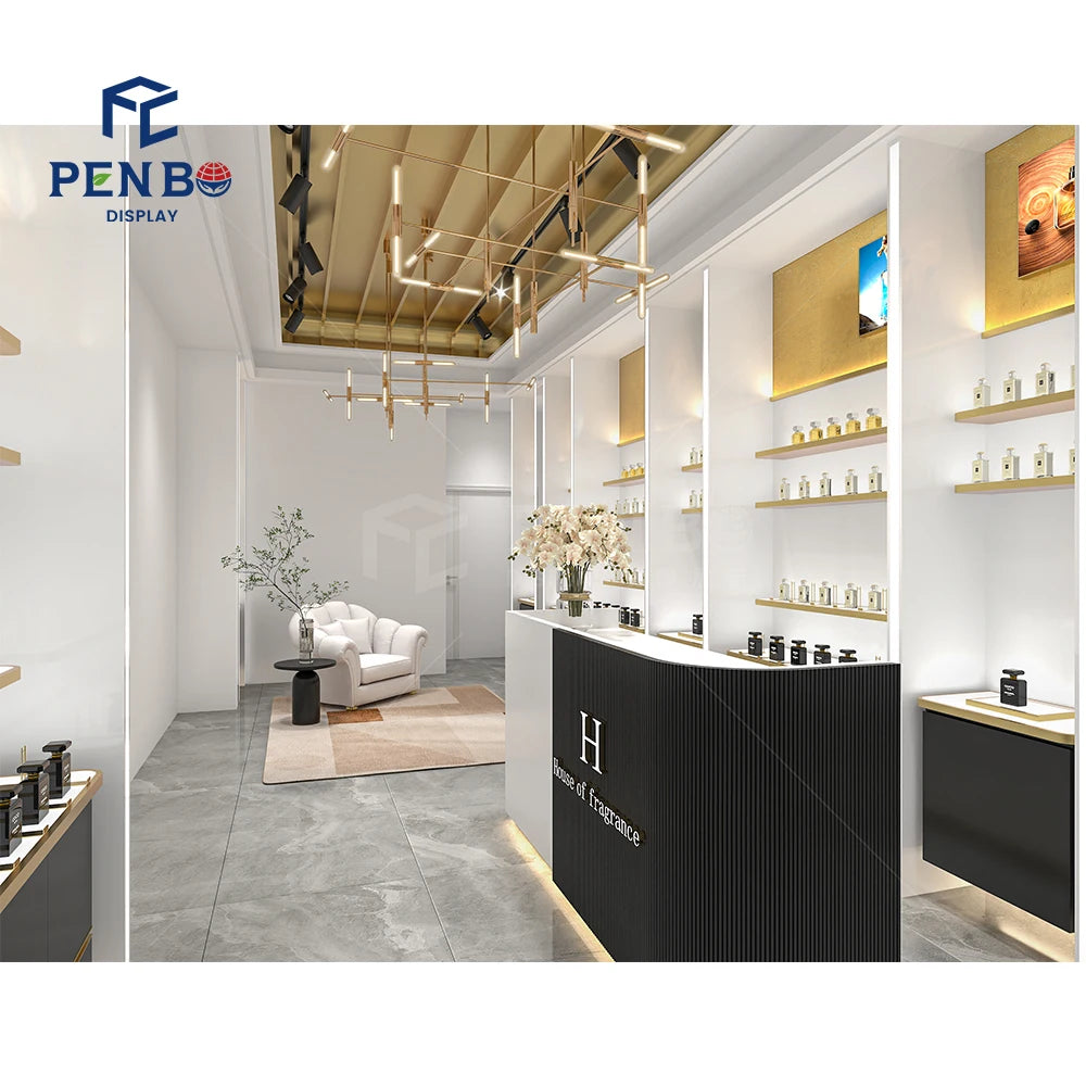 Customized 3D Interior Design Layout Luxury Perfume Shop Decoration Perfumarias Showroom Design Effect Drawing