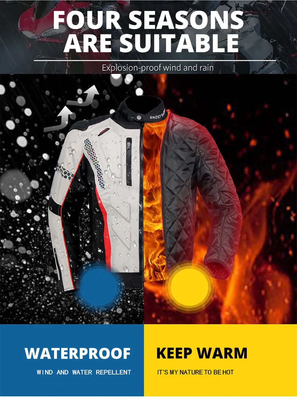 New Motorcycle Jacket Pants Suit Protective Gear Motorbike Riding Jacket Waterproof Windproof Motorcycle Pants Suit