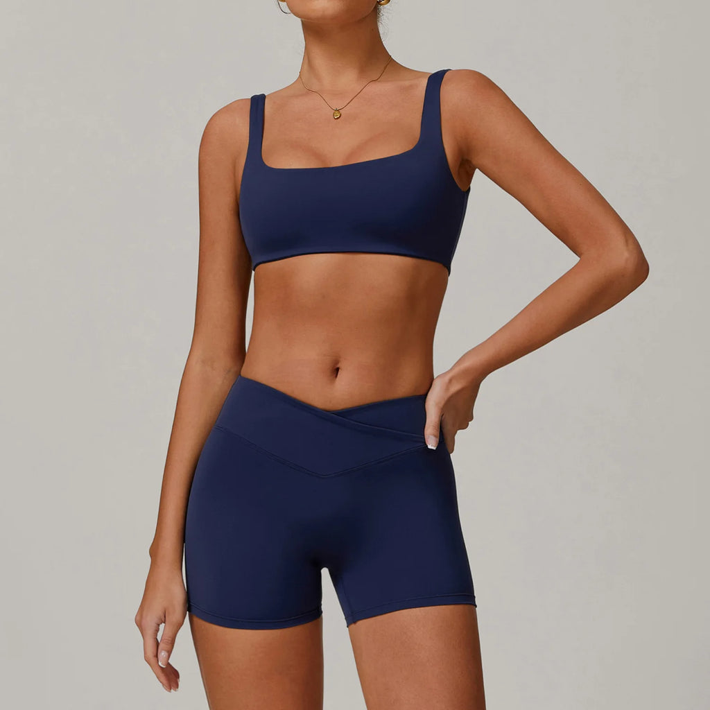 Women Gym Bra Shorts Outdoor Sports Leggings Clothing 4 Piece Sets Workout Wear Gym Fitness Sets