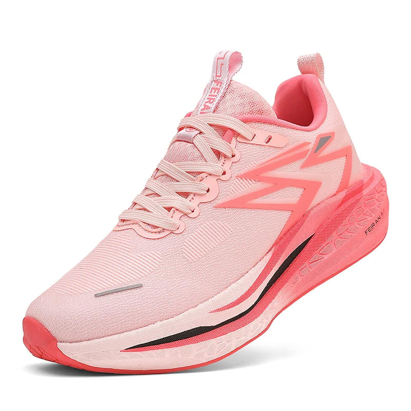 Greatshoes Mesh Upper Trail Running Shoes for Woman, Pink Women Trainer Shoes, Hot Selling Carbon Running Shoes