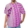 High Quality Samoan Short Sleeve Casual Hawaii Style Men's Shirts Tops Custom Printed Big Size Polynesian Tribal Aloha Shirts