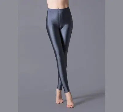 Women Shiny Pant Leggings Hot Selling Leggings Solid Color Fluorescent Spandex Elasticity Casual Trousers Shinny Legging