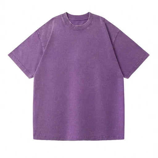 Custom Embroidered 230g Polyester/Cotton Washed Regular Fit T-shirt A3