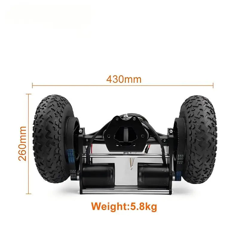 Blue Personality 4WD Belt Drive Electric Skateboard, 11-inch Truck 9-inch Wheel Off-Road Longboard Frame Board
