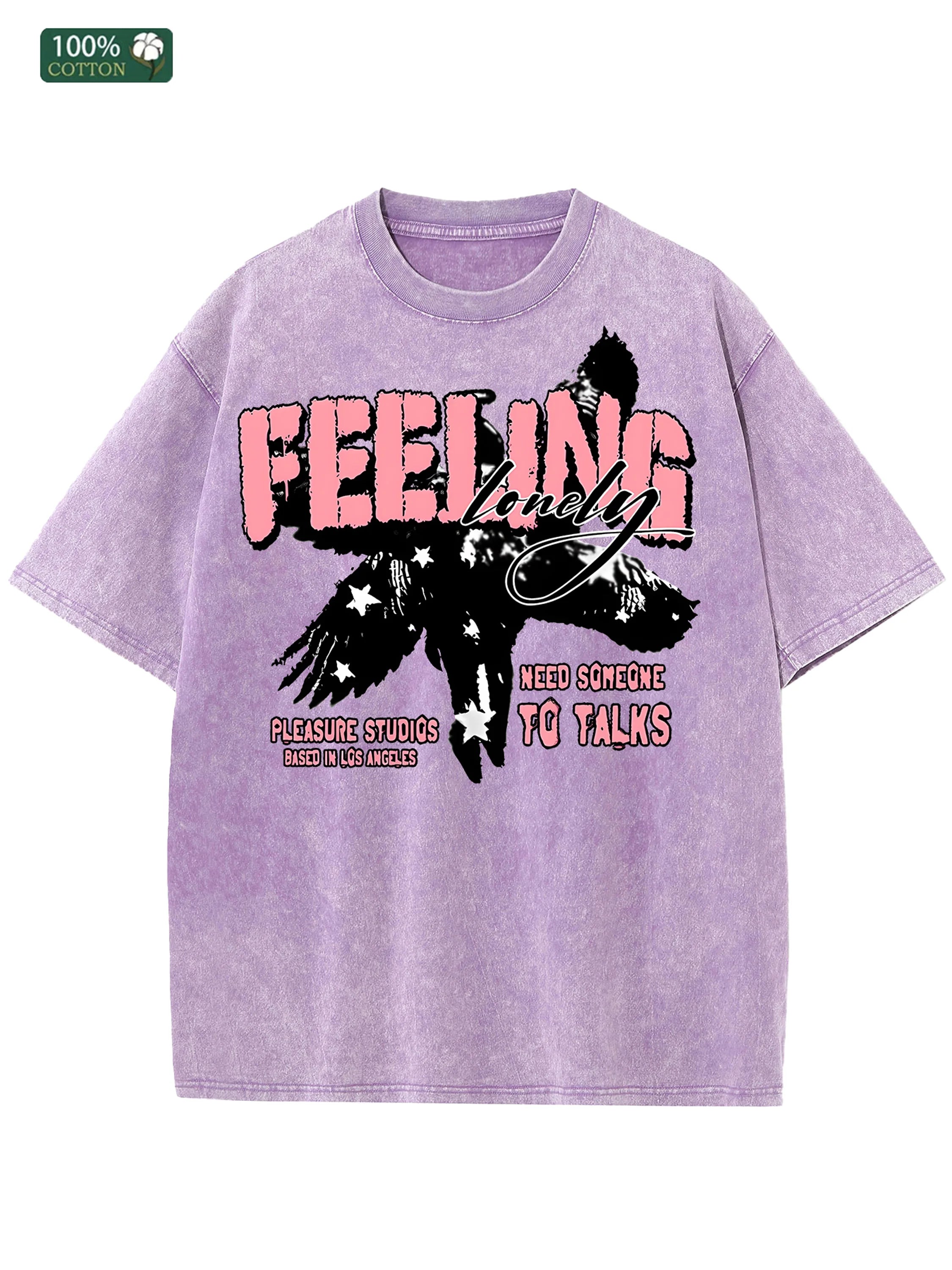 American Casual US Stock Men's Cotton Washed T Shirt Festival Gift Fashion Trend