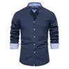 OEM Autumn Clearance Sale Men's Oversize Casual Blouse Long Sleeves Yarn-Dyed Shirts Breathable Shirt