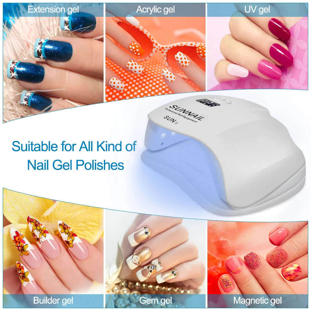 OEM ODM Professional Dual LED UV Nail Lamp Quick-Dry 54W UV Light Manicure Pedicure Gel Polish Curing  Nail Dryer