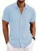 2026 Summer European and American Tie-Dyed Young Casual Linen Short-Sleeved Shirt