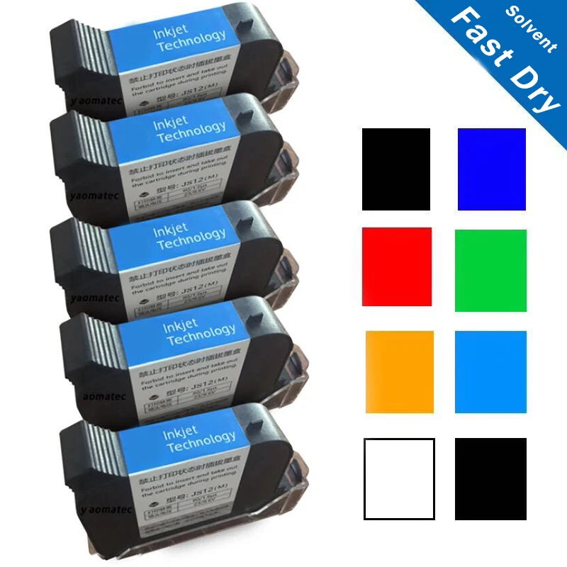 YAOMATEC 2588+M 2588+12.7mm Handheld thermal inkjet Printer Fast Dry Eco Solvent Ink Cartridge for Unencrypted handheld printer