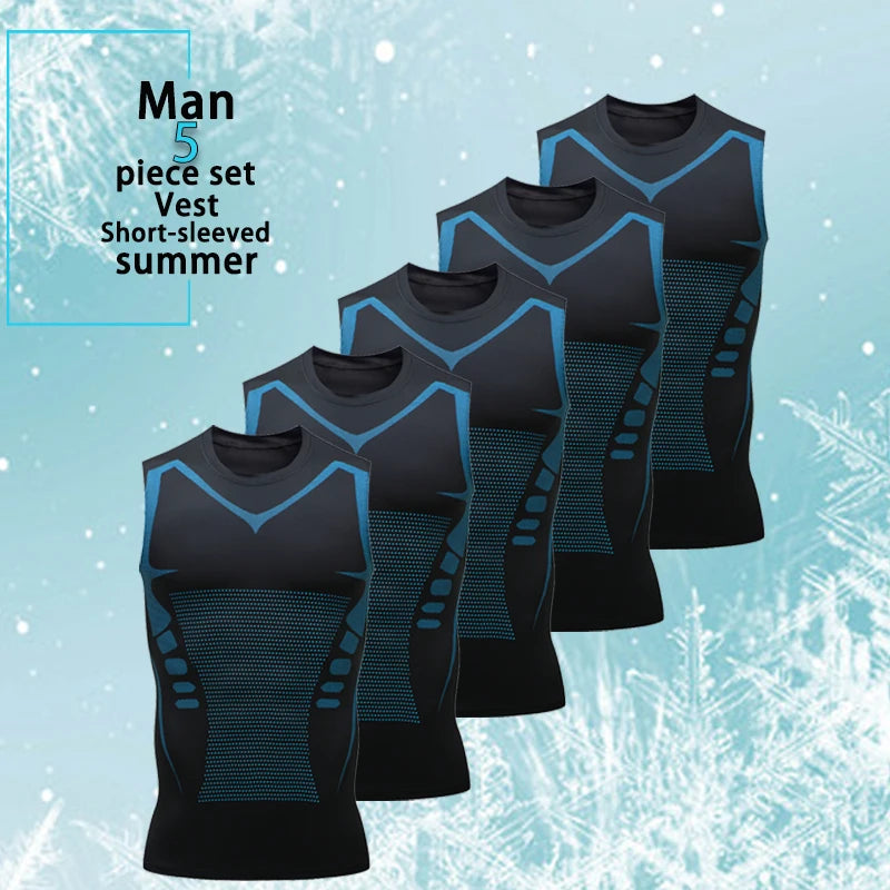 USA Warehouse 5 Pack Men's Athletic Compression Shirts Sleeveless Tight Workout Tank Tops Sports Base Layer Running Basketball
