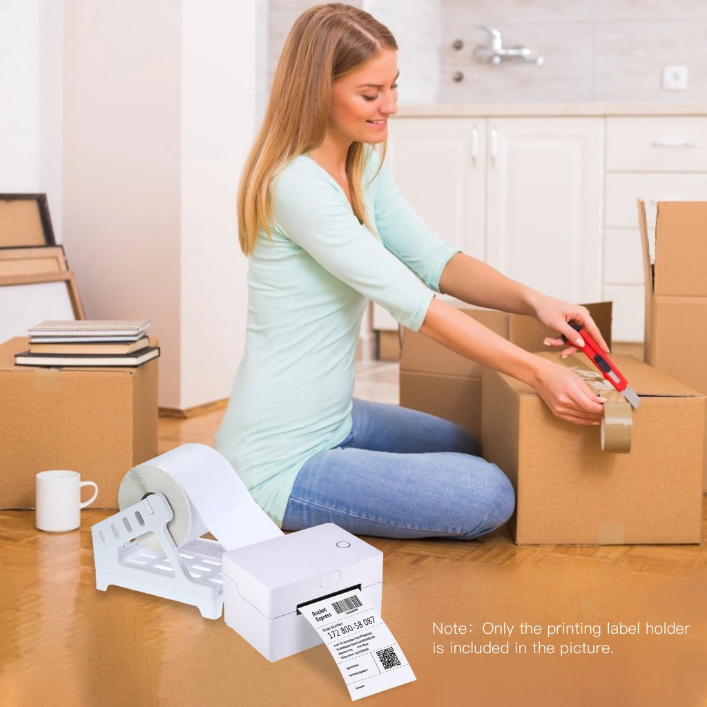 Label Holder for 4x6 Shipping Labels Printer Rolls and Fanfold Labels 2 in 1 Work for Desktop Themal Label Sticker