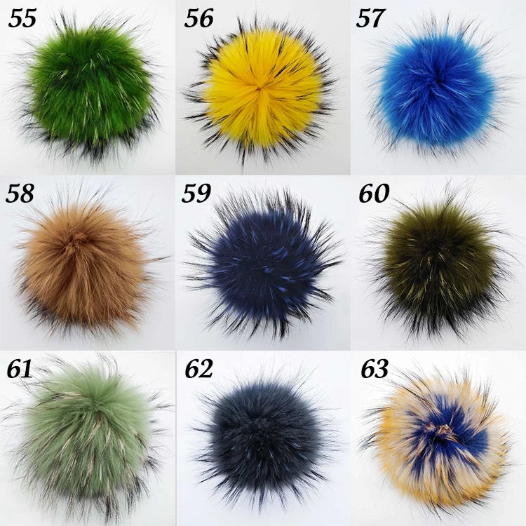 Wholesale Price Real Fur Pom Poms for Hats Real Mink Hair Fox Fur Nature Colors Custom Colors
