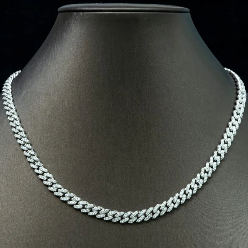 RTS Factory's 6-8mm Moissanite Cuban Link Necklace 925 Sterling Silver for Men & Women Hip Hop Style From Factory Direct Source