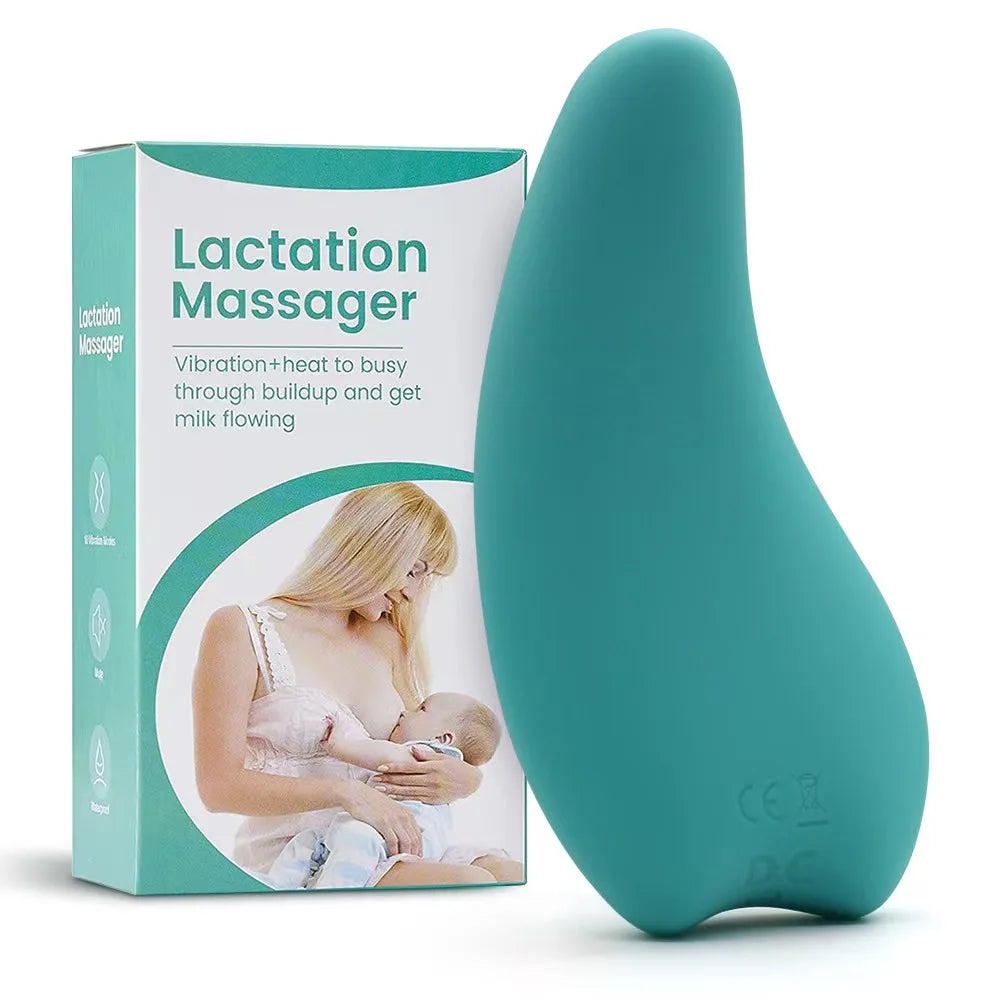 Bust Massager for Brestfeeding Warm Vibrator Lactation Massage for Clogged Milk Ducts Blood Circulation Milking Device
