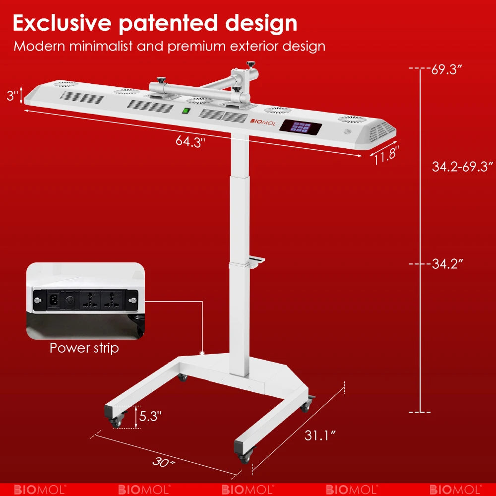 USA Free Shipping Cost Voice Control 7 Wavelengths Infrared LED Red Light Therapy Panel with Romoter Stand