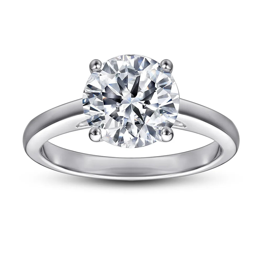 Wholesale Custom Solid Silver & 925 Sterling Women's Engagement Rings with Moissanite for Weddings