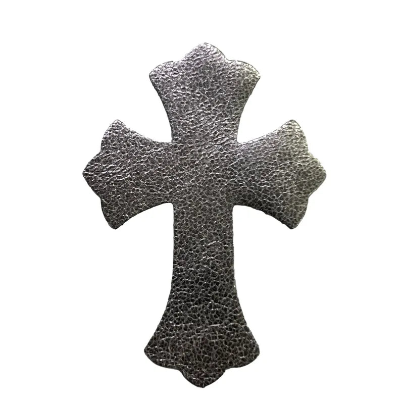 4.5*6.5cm Sheepskin Leather Patch With Cross Shaped Leather Label Genuine Leather DIY With Multiple Colors-106-182