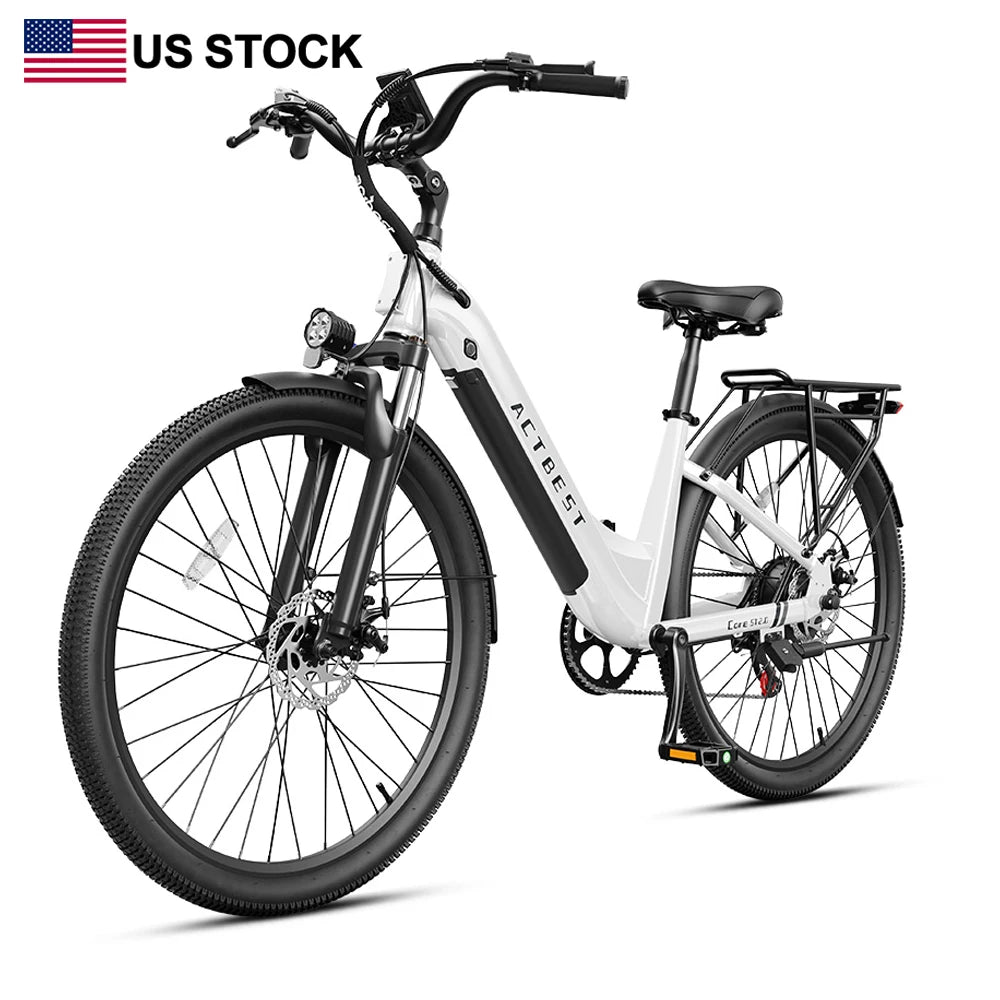 ACTBEST Core 2.0 27.5 US Warehouse Free Shipping Torque Sensor 48V 1200W Peak 28MPH Step-Thru Electric Bike