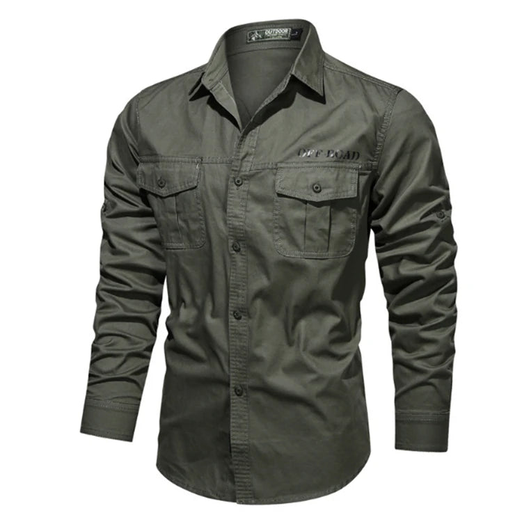 High Quality Men's 100% Cotton Cargo Shirts Customizable Breathable Anti-Wrinkle Eco-Friendly Korean Edition for Work Leisure