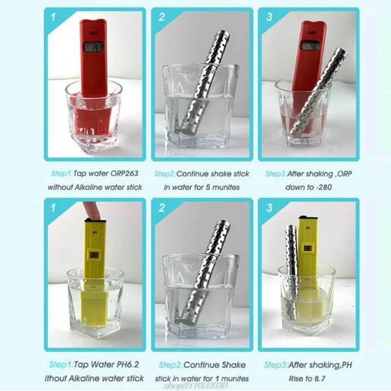 E1PD Mini Portable Alkaline Water 5.28x0.63in Hydrogen Mineral Purifier Naturally Increases Levels/Decreases ORP