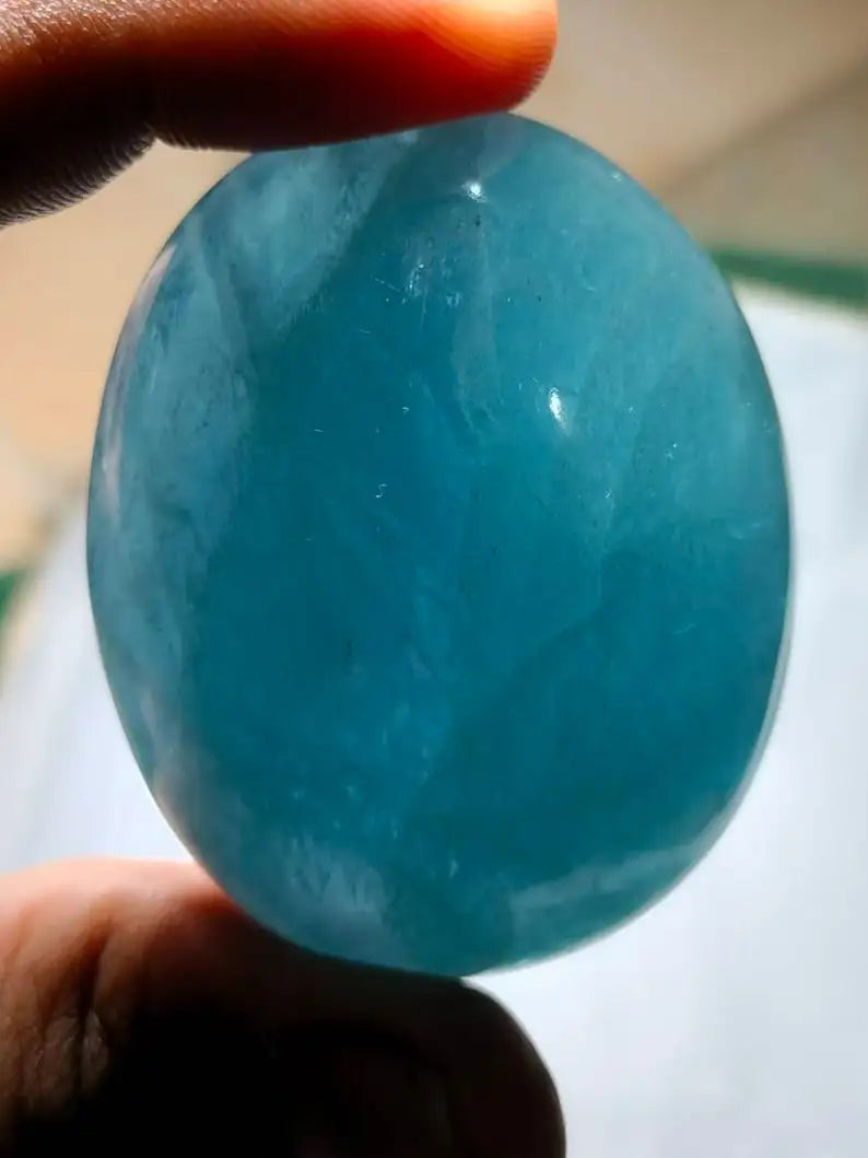 Huge Natural Blue Milky Aquamarine Gemstone Oval Cabochon No Heat No Treatment from African Mines for Jewelry Making