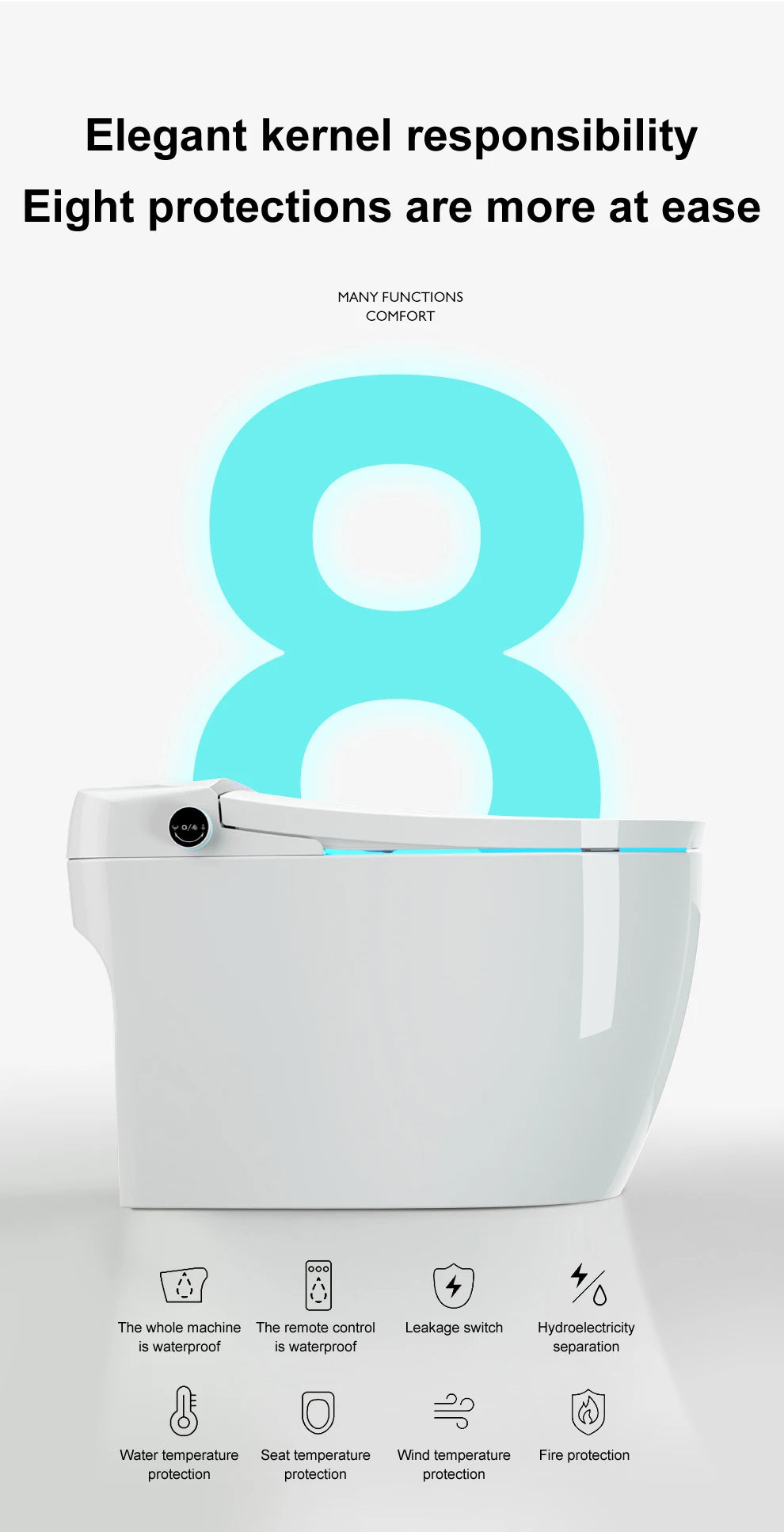 Automatic flushing without water tank integrated black electronic intelligence
