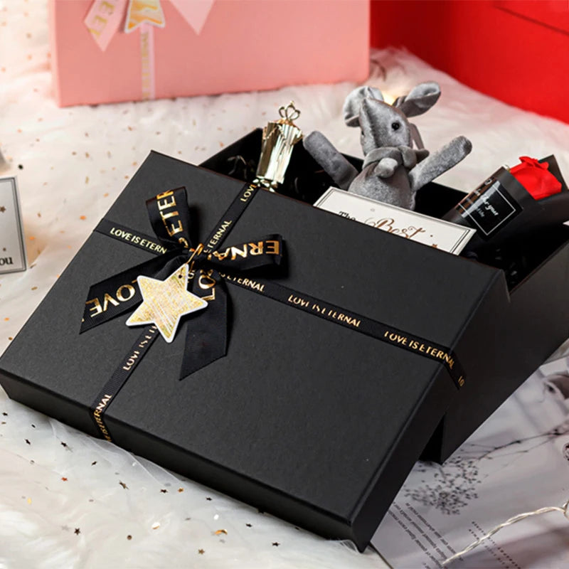 Wholesale Bow Pink Women Perfume Scarf Lipstick Packaging Cardboard Gift Box Custom Luxury Elegant Christmas Gift Box Packaging