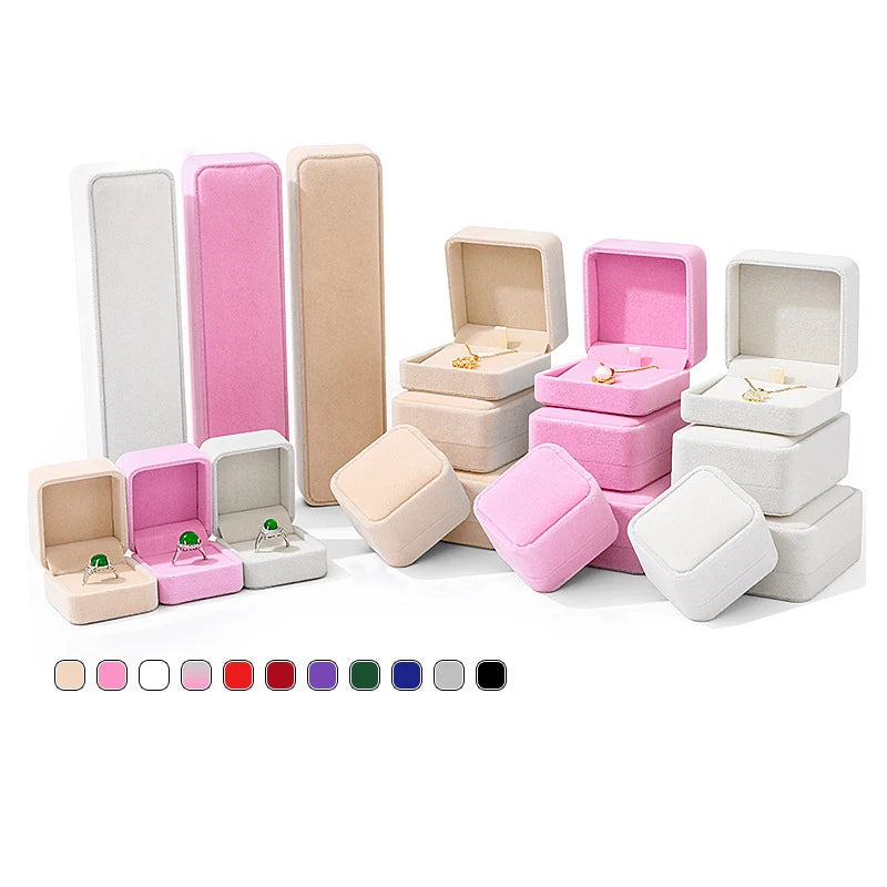Women's Velvet Jewelry Storage Organizer Box Small Size Portable Case Earrings Rings Necklaces Bracelets Pendants-for Weddings