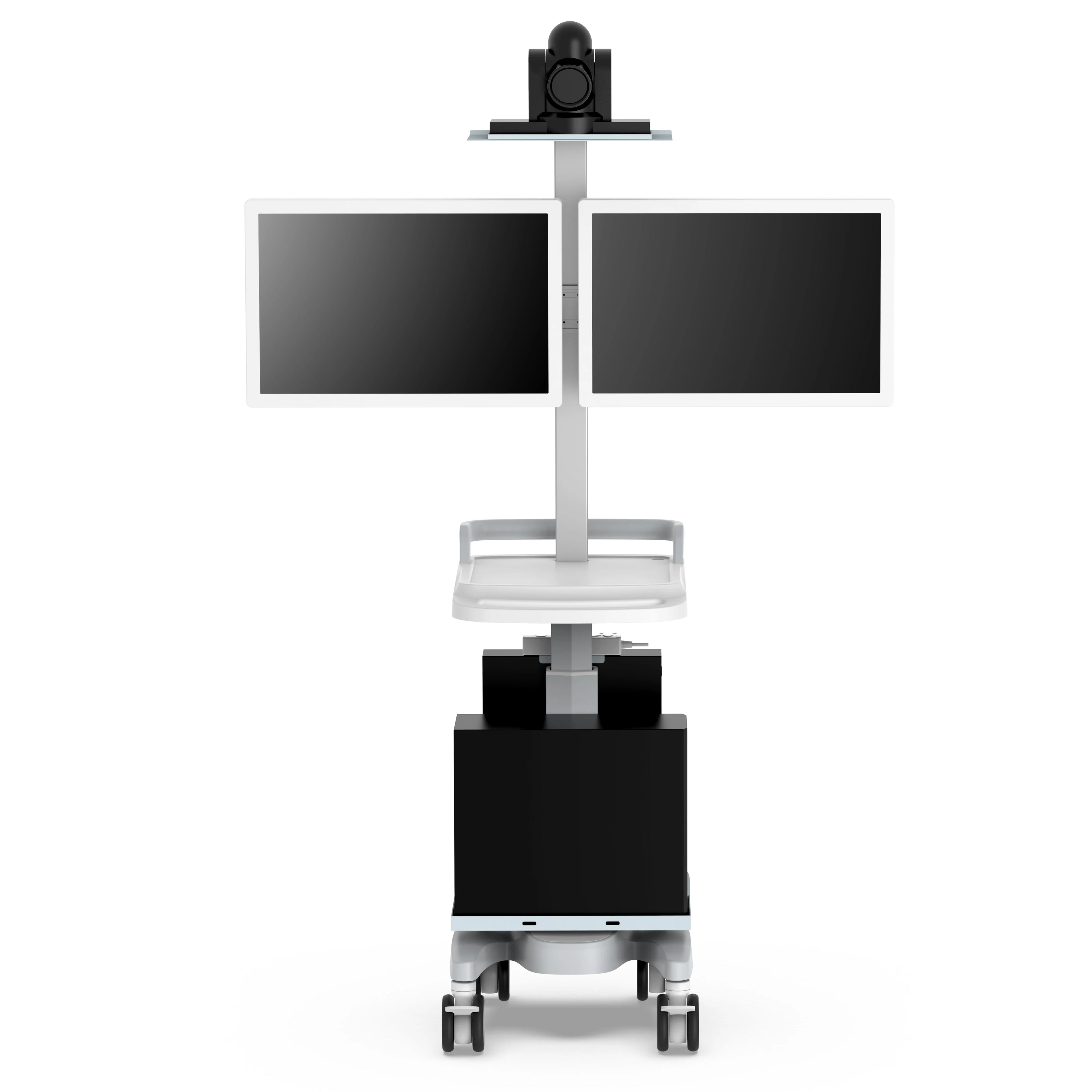 Laptop Medical Tablet Mobile Hospital Computer Ward Trolley Telemedicine Carts With Battery Wheels