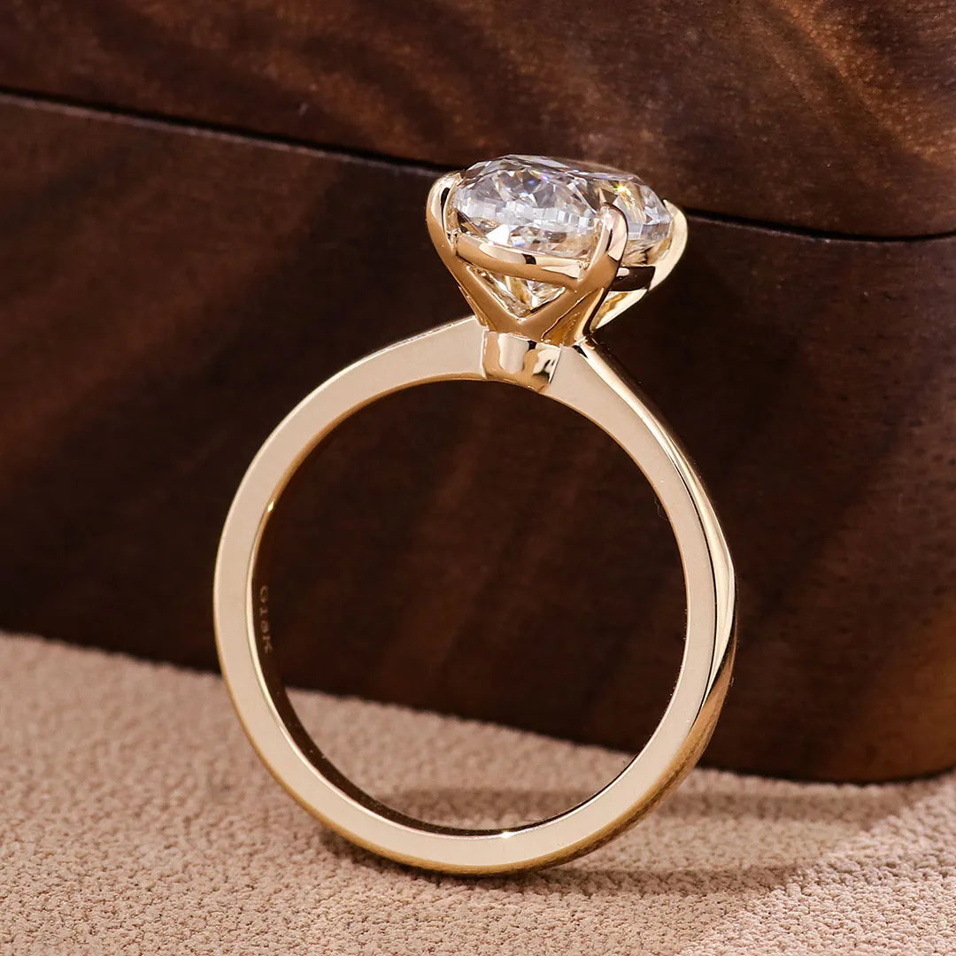 Igi Certified Diamond 3 Carat Oval Cut Lab Grown Diamond Ring Minimalist Jewelry 18k Gold Rings for Women Engagement Wedding