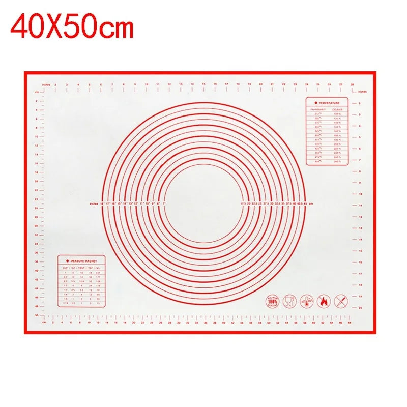 80/70/60cm Large Silicone Rolling Dough Mat Non-Stick Pizza Pastry Baking Mat Oven Sheet Liner Non-Slip Placemat Kitchen Gadgets