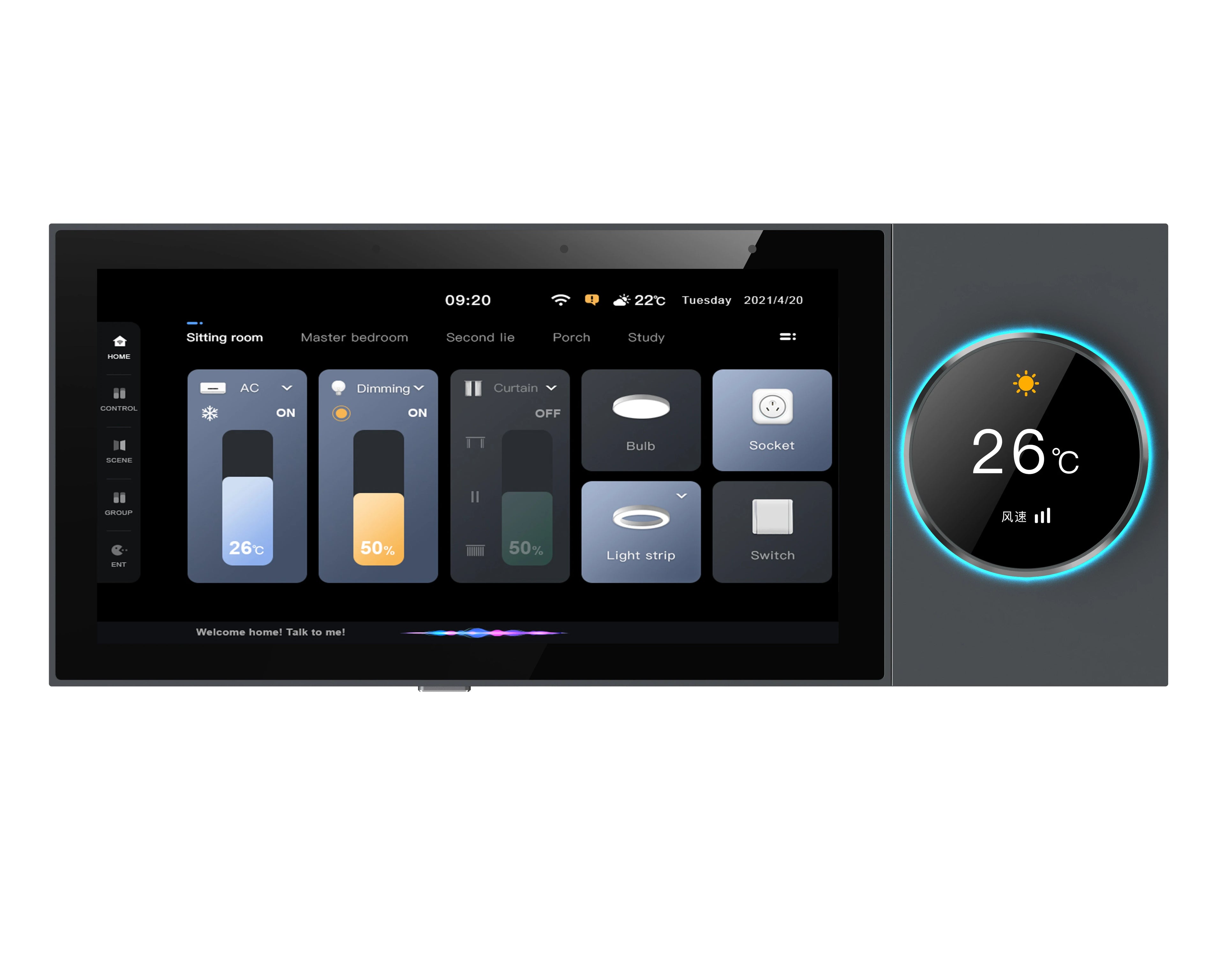 6 Inch Tuya WiFi Android Smart Home Panel Smart Life Touch Screen Built-in Zigbee Gateway Central Control Home Automation