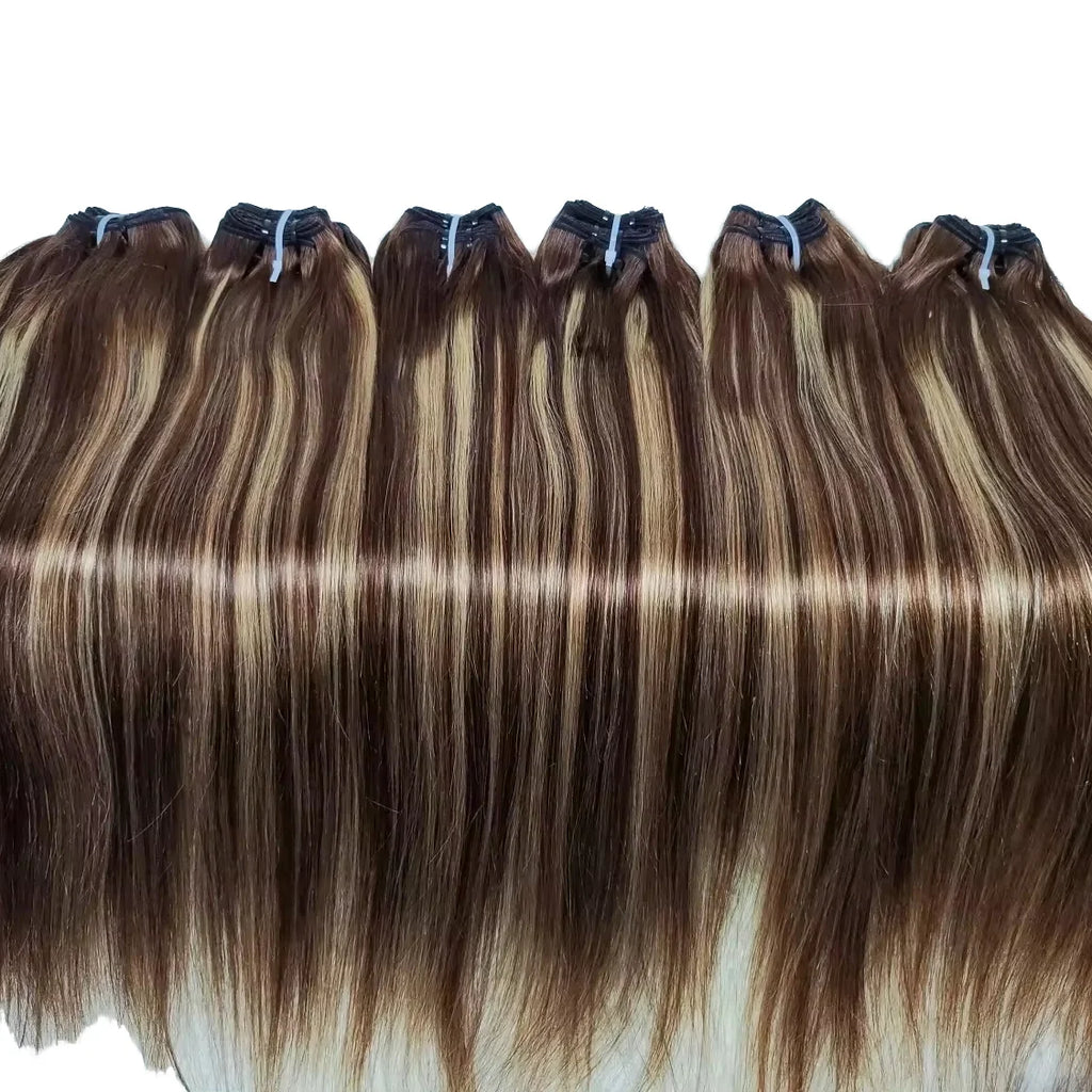 Remy Hair Brazilian Human Weave Silky Straight Wave Style Piano Color Top Selling for Women Chemical Free Fast Shipping