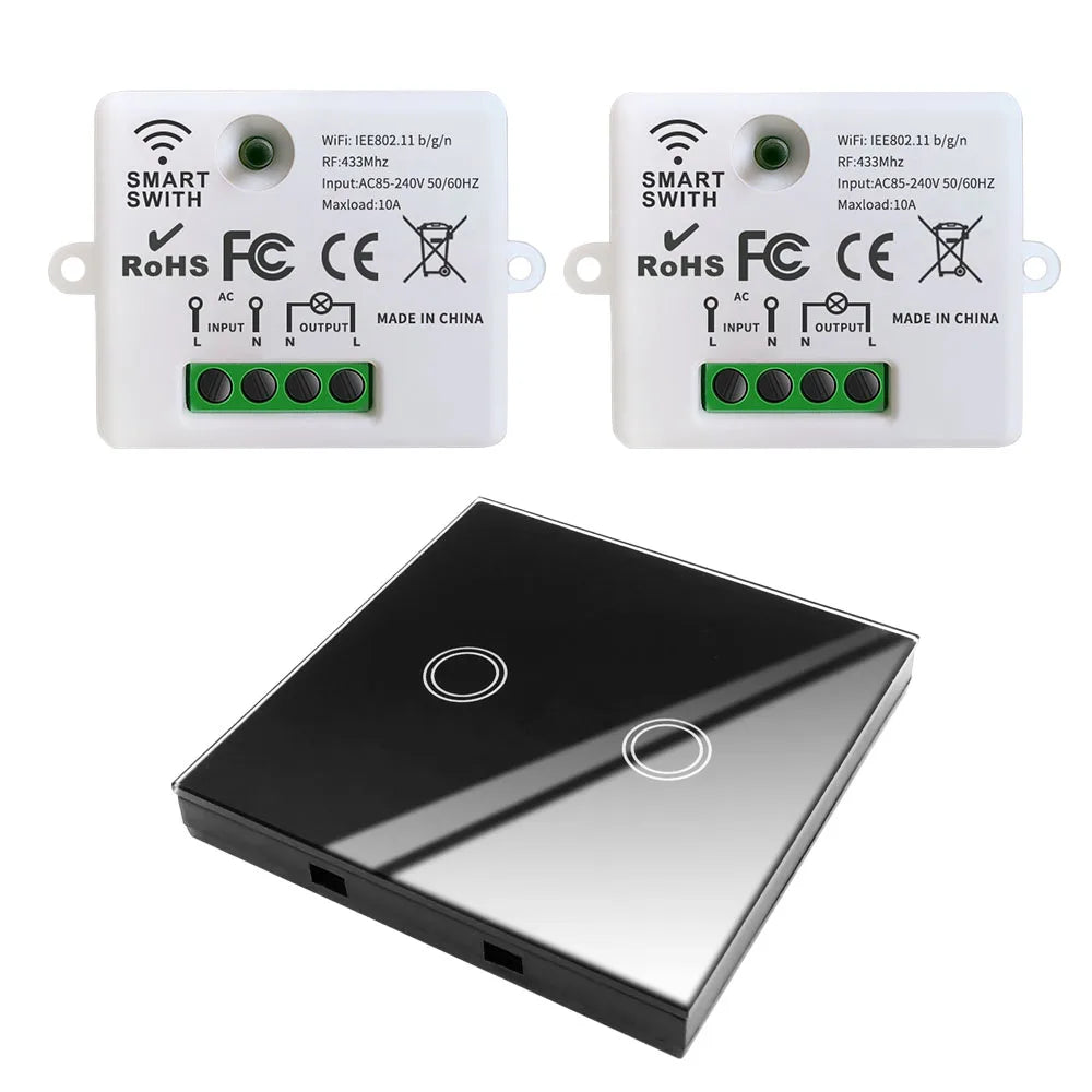 Mini WiFi Light Switch Timer Wall panel switch RF 220V Controller Tuya Smart Life APP Control Work With Alexa for Home Appliance