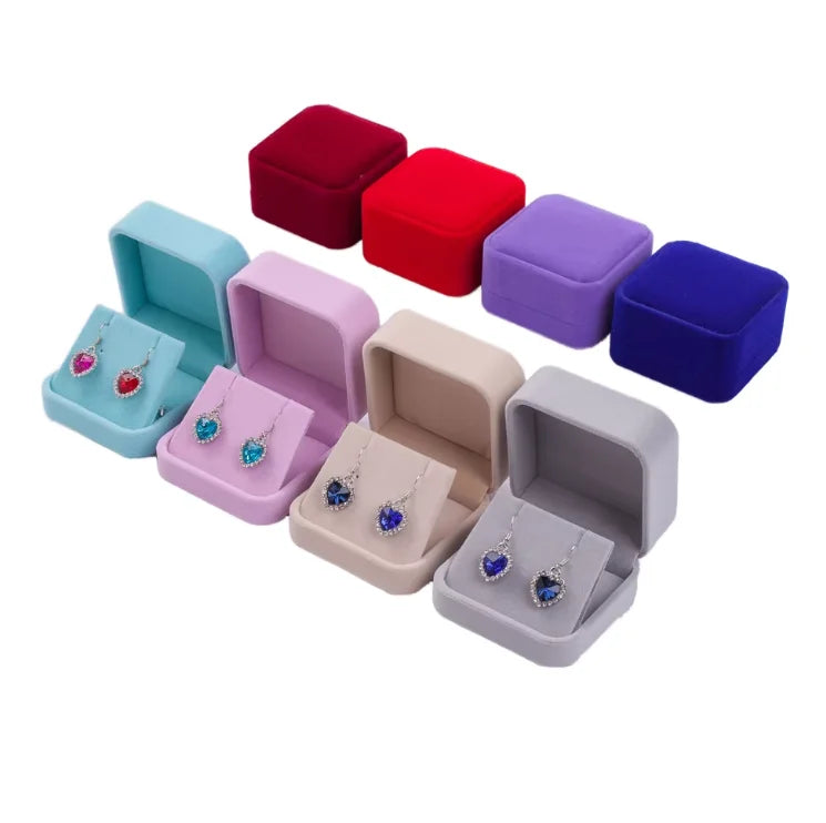 Women's Velvet Jewelry Storage Organizer Box Small Size Portable Case Earrings Rings Necklaces Bracelets Pendants-for Weddings