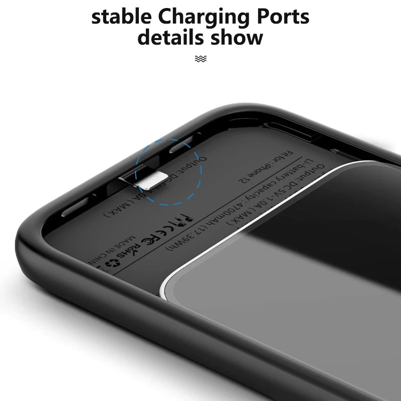 Battery Charger Cases For iPhone 13 Pro Max Power bank Case For iPhone 13 Mini Extenal Battery PowerBank charging Cove Capa
