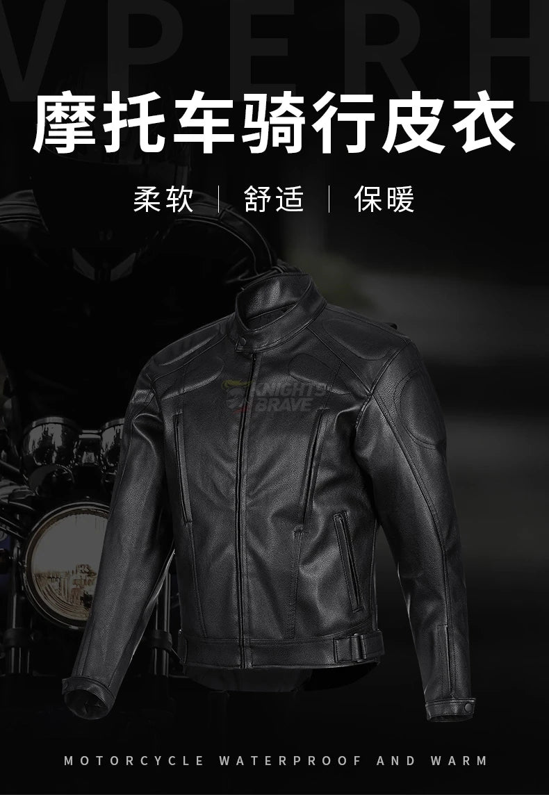 GHOST RACING Winter Motorcycle Jacket Leather Chaqueta Moto Men Waterproof Moto Suit Motorbike Riding Jacket Motocross Jacket