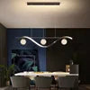 Modern Nordic Led Chandelier Kitchen Island Creative Glass Ball Pendant Lamp Dining Room Coffee Bar Deco Gold Hanging Light