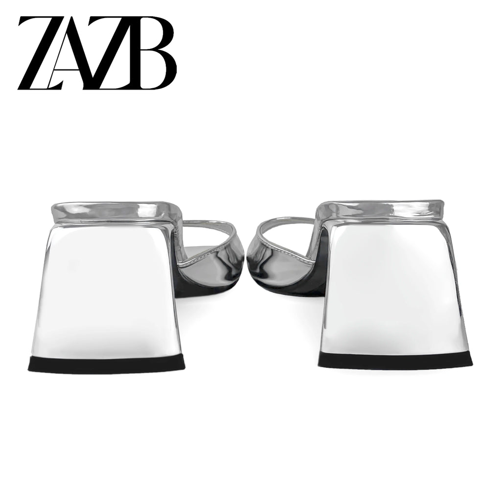 ZAZB Brand Custom Leather High Heels Shoes for Women Sandals Luxury slippers Wedding Bride Ladies and Chaussures Pour Femmes