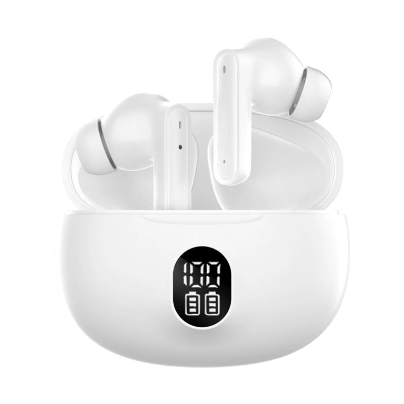 Type-C Fast Charging Wireless Earphones with Digital Display 20 Hours Battery Life IPX-6 Waterproof Hi-Fi Sound Touch Control