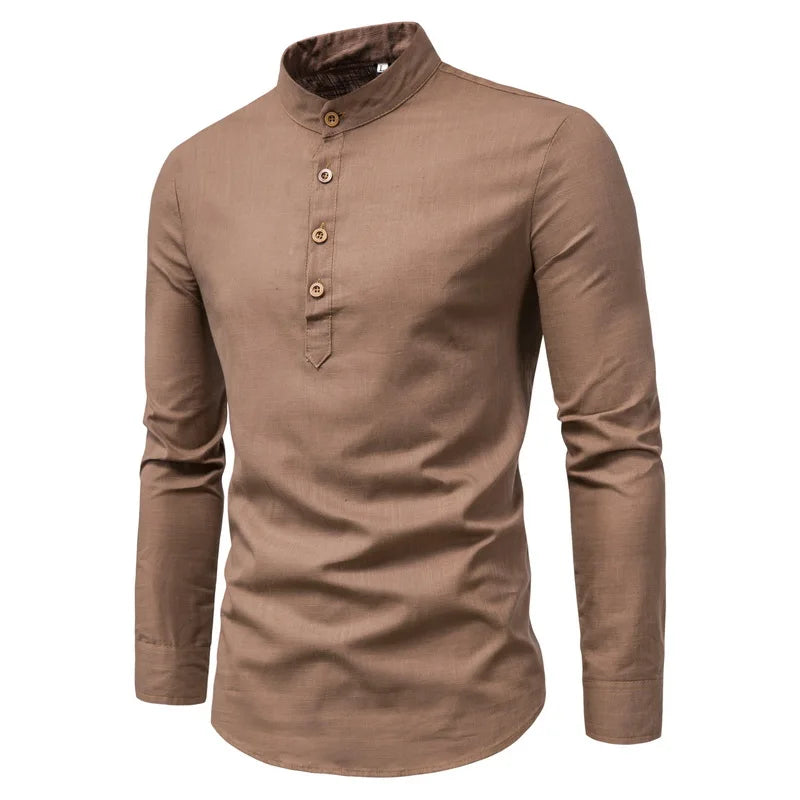 Liu Ming Custom Wholesale Spring Summer Men Clothes Polyester Cotton Long Sleeve Casual Slim Business Collar Shirt Blouse