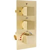 For Brass Bathroom Shower Mixing Valve Triple Handle 3-Way Thermostatic Water Diverter Temperature Control Brushed Rain