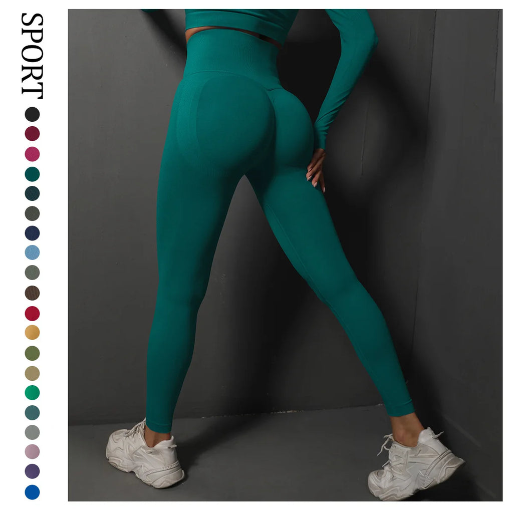 TikTok Women Buttery Soft High Waist Tummy Control Sports Yoga Pants Knitted Seamless Running Gym Tights Workout Athletic Leggin