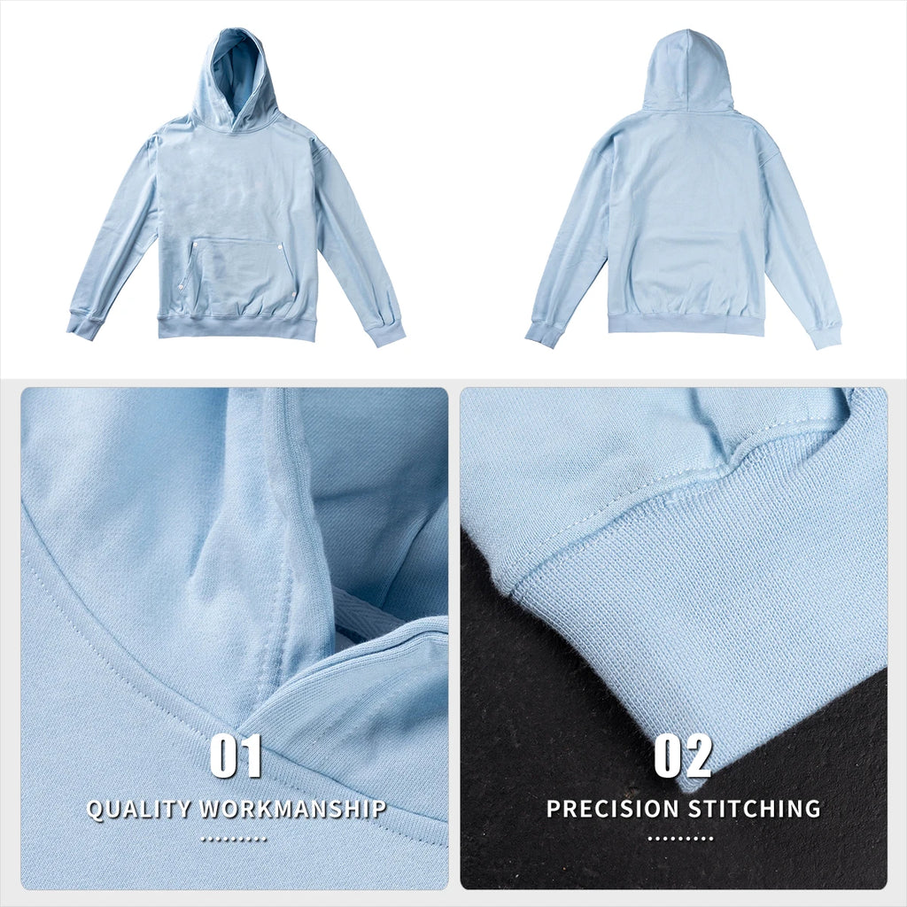Men Hoodies Cotton Heavy Weight French Terry Oversized Streetwear Fit Drop Shoulder Blank Men's Hoodie Sweatshirts