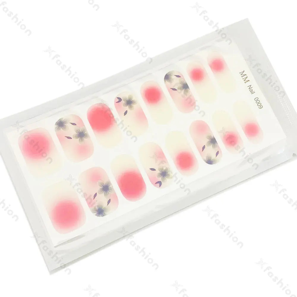Hot Sale 16 Tips Solid Color Semi-Cured Gel Nail Stickers UV Light Durable Waterproof Long-Lasting Gel Nail Stickers Wholesale