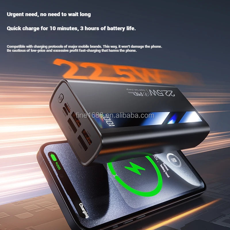 High Capacity 30000mah Powerbanks With Digital Display Four USB Type C Output 22.5W Portable Power Bank 30000mAh Power Station