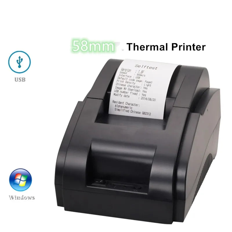 High-Quality 58mm Thermal Printer Bill Receipt Machine with 90mm/s Printing Speed USB Interface for Wholesale