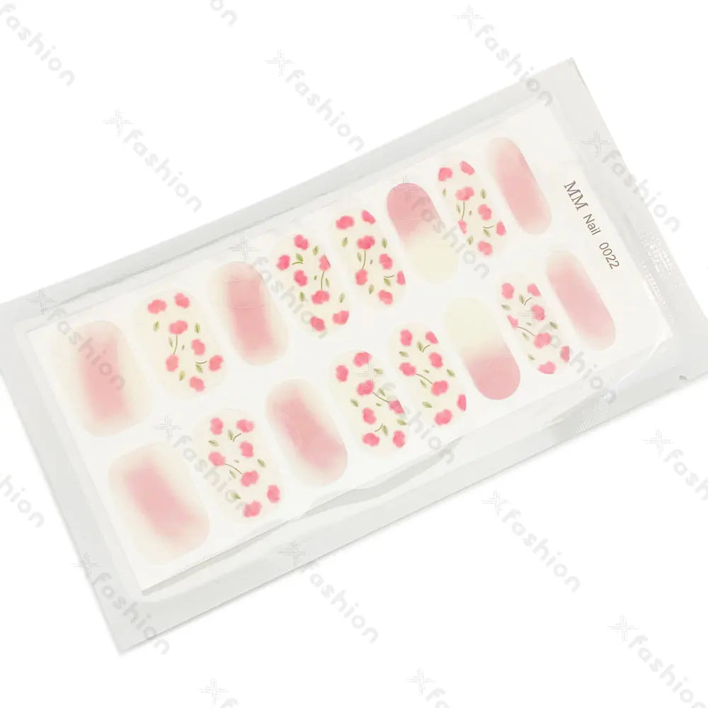 Hot Sale 16 Tips Solid Color Semi-Cured Gel Nail Stickers UV Light Durable Waterproof Long-Lasting Gel Nail Stickers Wholesale