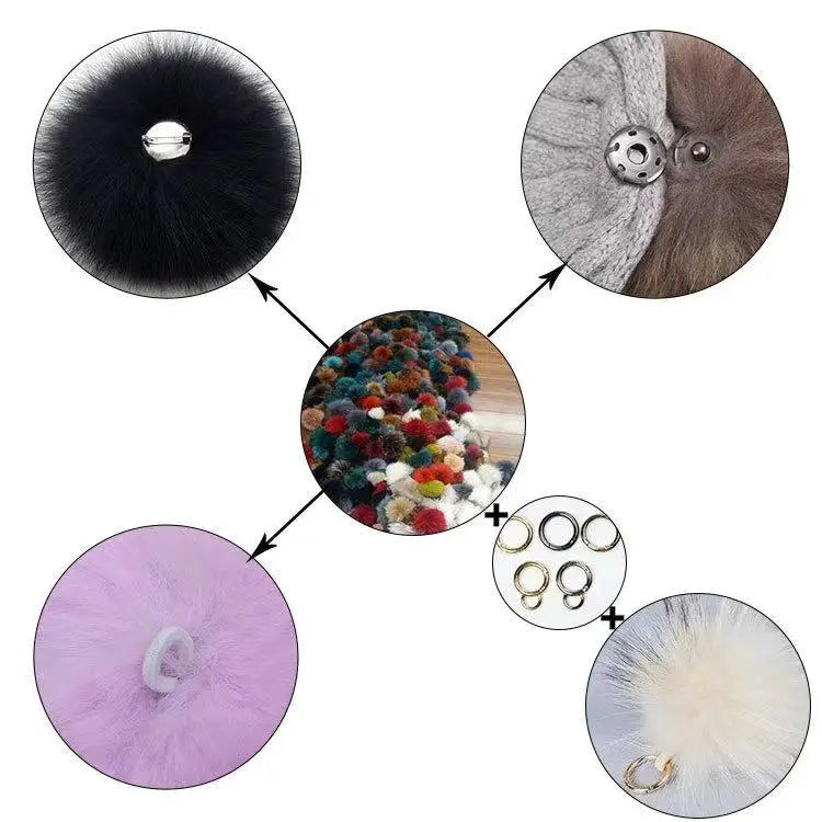 Wholesale Price Real Fur Pom Poms for Hats Real Mink Hair Fox Fur Nature Colors Custom Colors