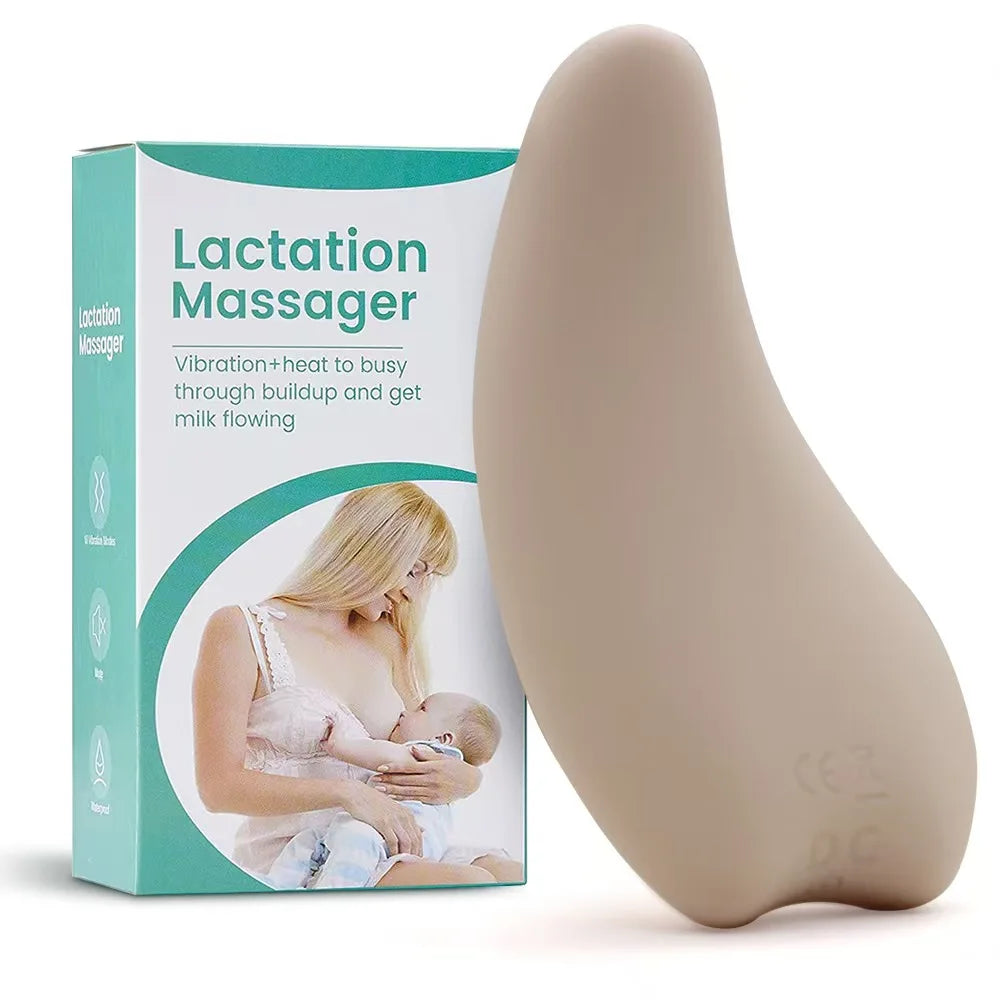Bust Massager for Brestfeeding Warm Vibrator Lactation Massage for Clogged Milk Ducts Blood Circulation Milking Device